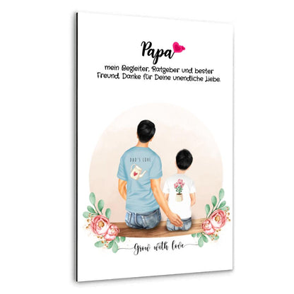 Vater und Sohn - Personalisiertes Geschenk - Alu-Dibond