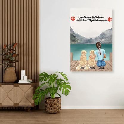 Hundemama personalisiertes Geschenk -  2 Hunde - Alu-Dibond