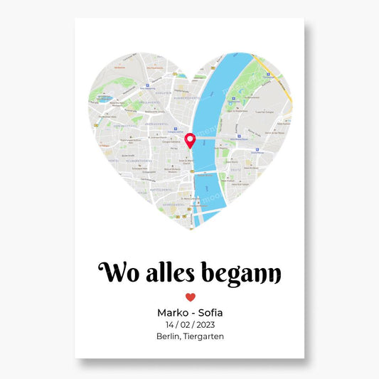 Deine Liebes-Karte ,,Wo alles begann" - Poster