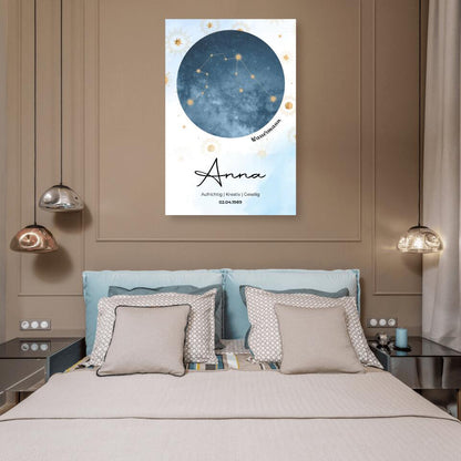Personalisiertes Sternzeichen mit Name und Datum - Poster