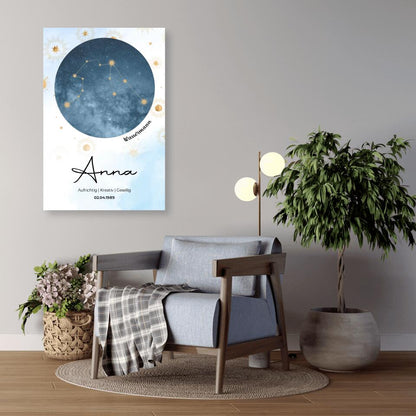 Personalisiertes Sternzeichen mit Name und Datum - Poster