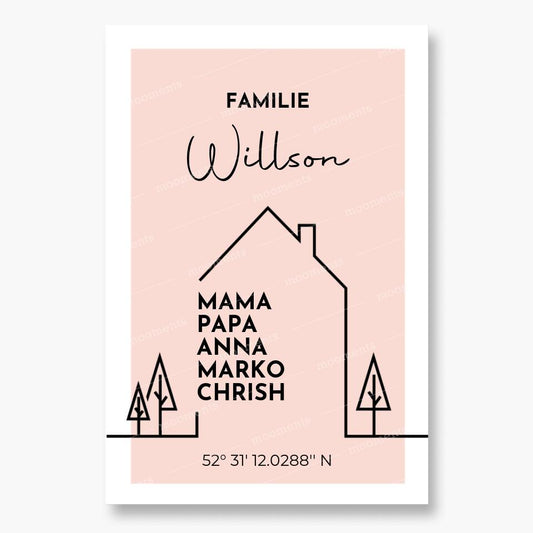 Die Familie ist mein Zuhause - Personalisiertes Poster