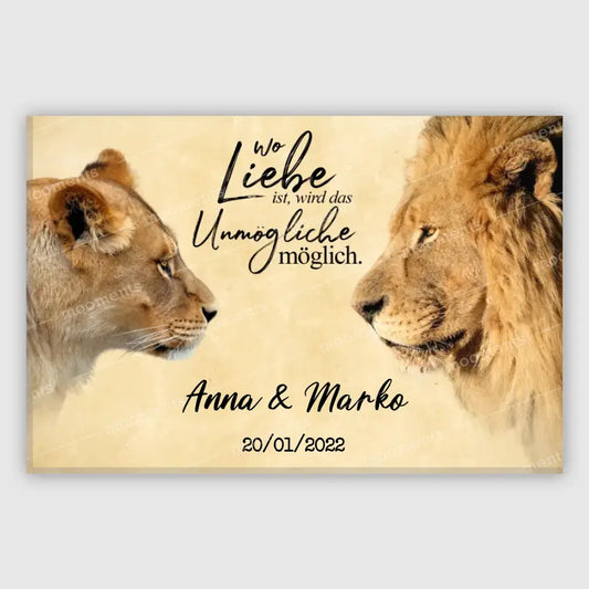 Lion & Lioness - Alu-Dibond