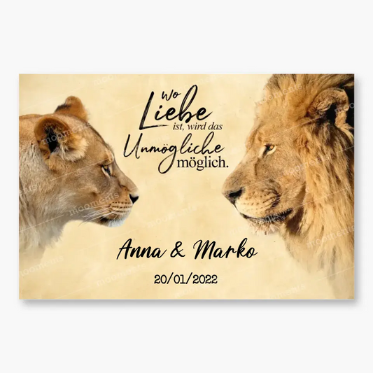 Lion & Lioness - Poster