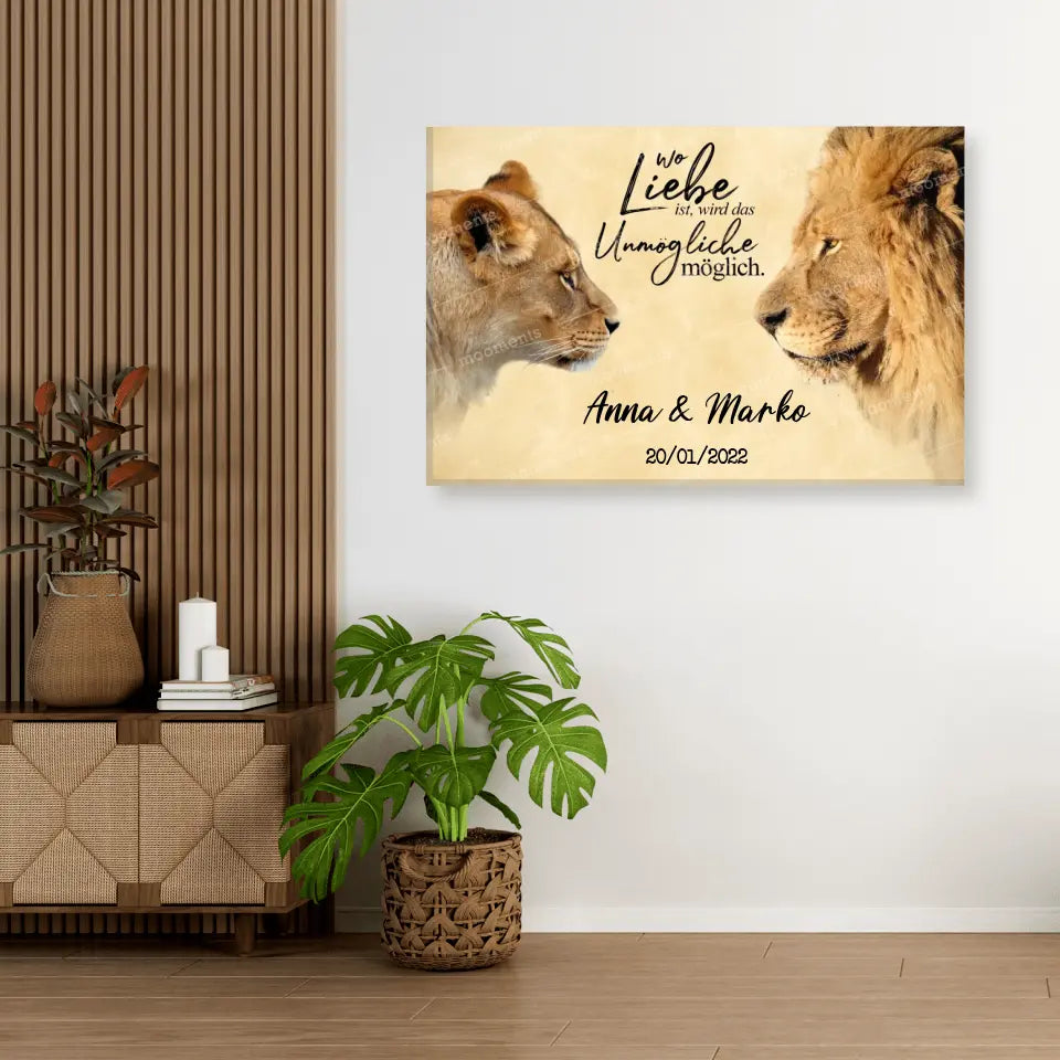 Lion & Lioness - Leinwand