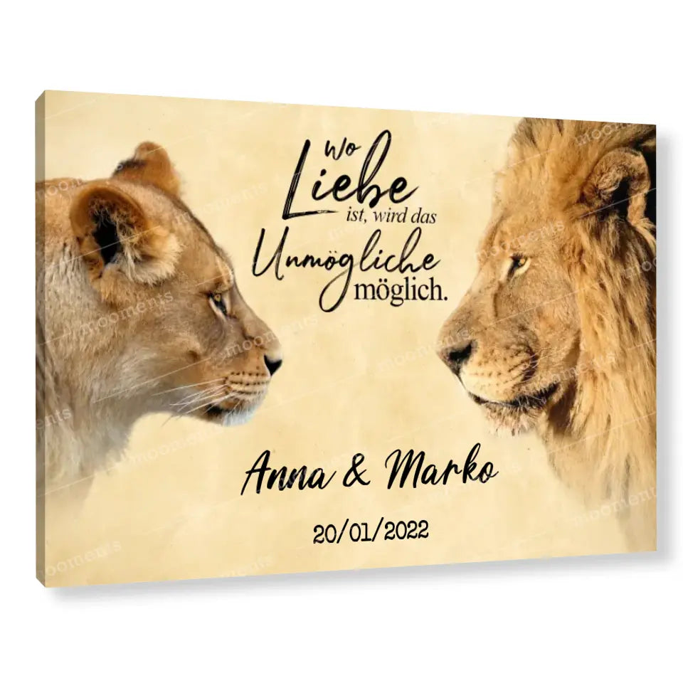 Lion & Lioness - Alu-Dibond