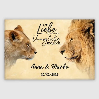 Lion & Lioness - Alu-Dibond