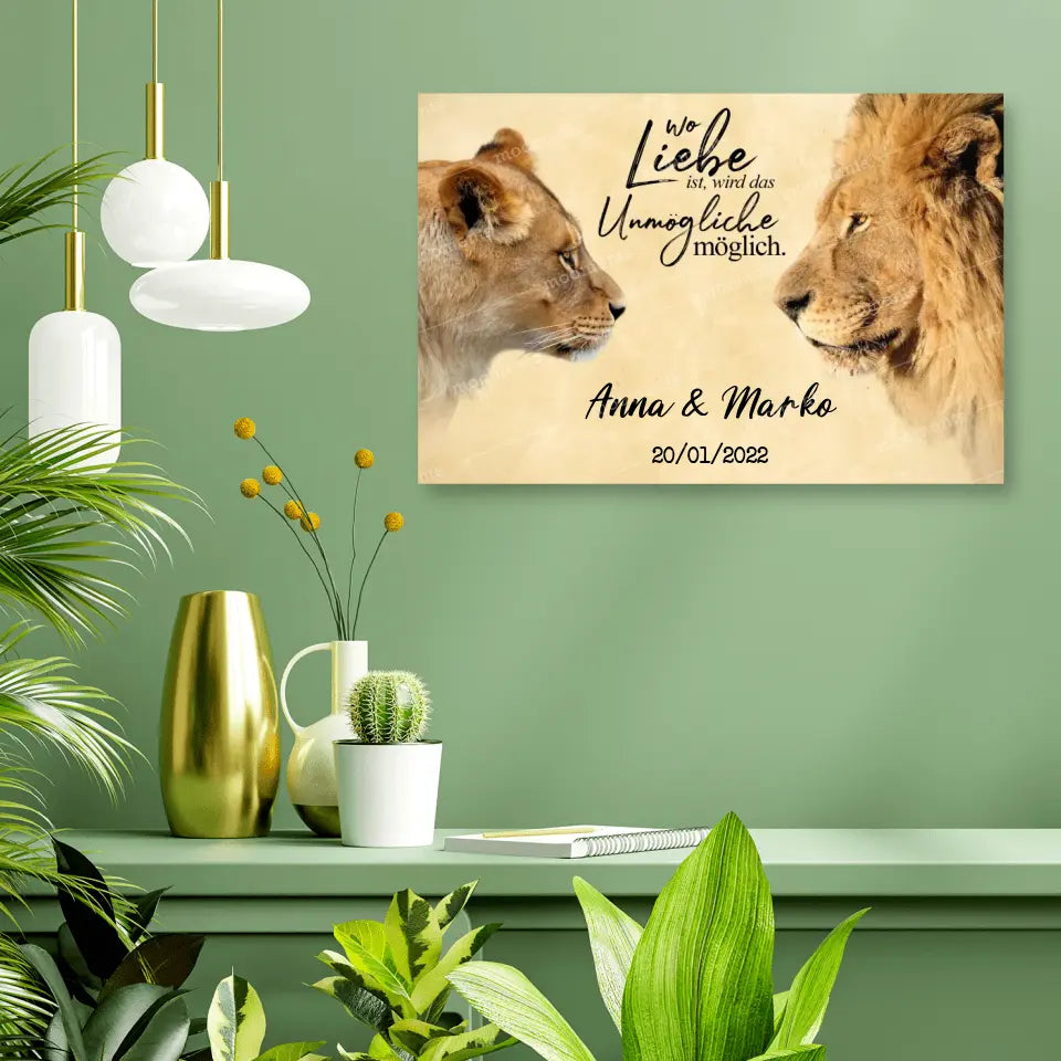 Lion & Lioness - Alu-Dibond