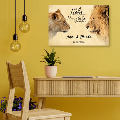Lion & Lioness - Leinwand