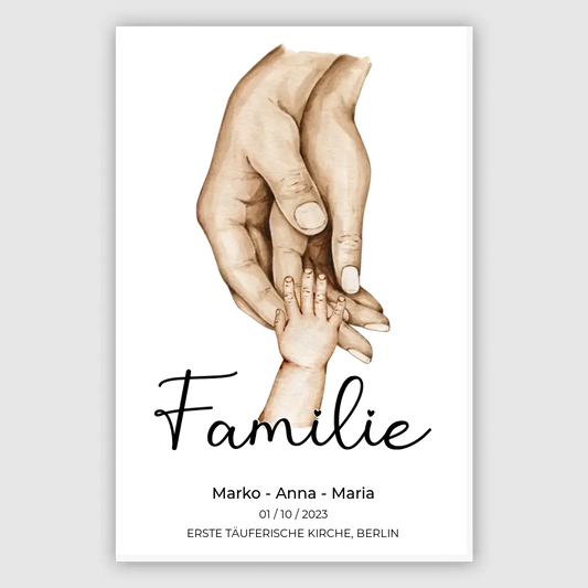 Personalisiertes Familien-Poster ,,Family ❤️" - Alu-Dibond