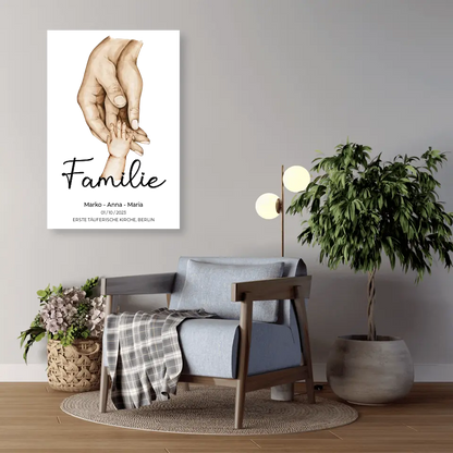 Personalisiertes Familien-Poster ,,Family ❤️" - Alu-Dibond