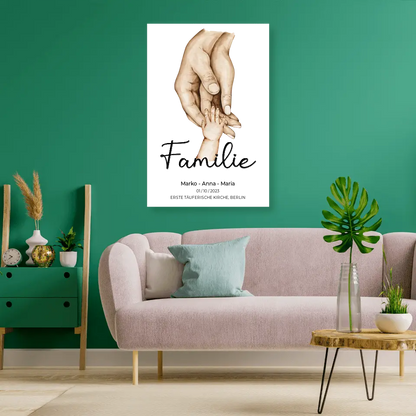 Personalisiertes Familien-Poster ,,Family ❤️" - Alu-Dibond