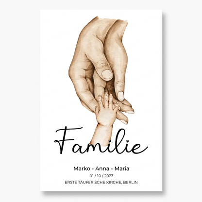 Personalisiertes Familien-Poster ,,Family ❤️" - Alu-Dibond