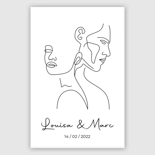 Pärchen-Bild ,,Die Kunst der Liebe" - Leinwand