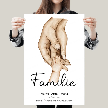 Personalisiertes Familien-Poster ,,Family ❤️" - Alu-Dibond