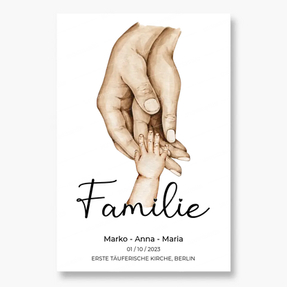 Personalisiertes Familien-Poster ,,Family ❤️" - Alu-Dibond