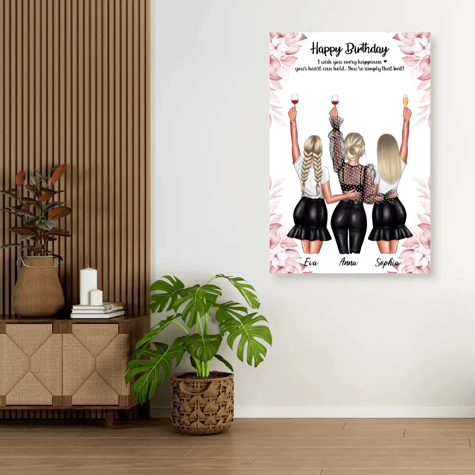 Geschenk ,,3 beste Freundinnen'' - Poster