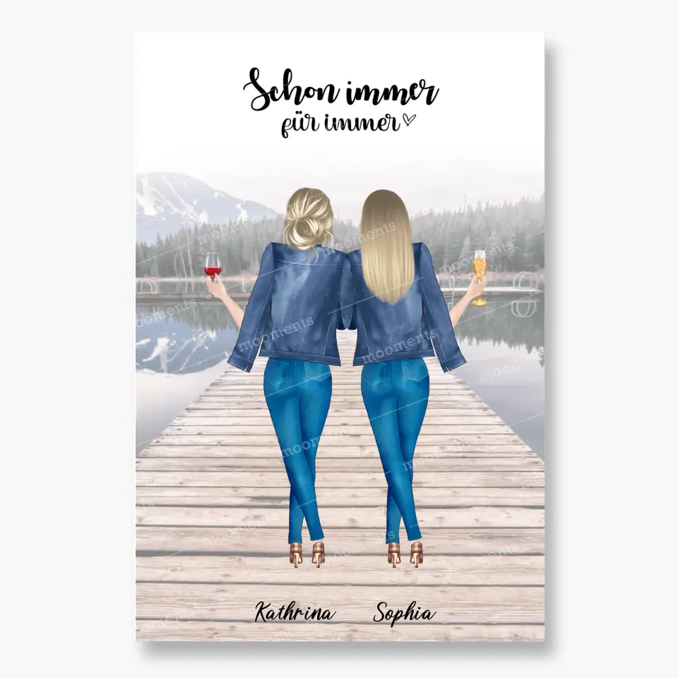 2 Freundinnen - individuelles Geschenk - Poster
