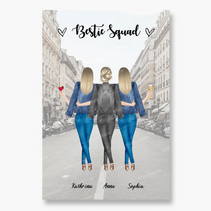 3 Freundinnen - individuelles Geschenk - Poster