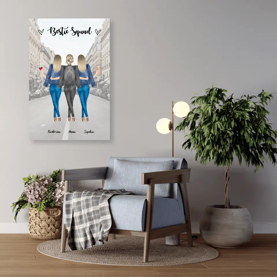 3 Freundinnen - individuelles Geschenk - Poster