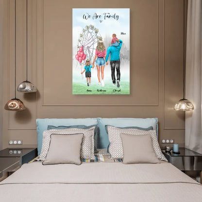 Familie auf dem Rummel - Poster