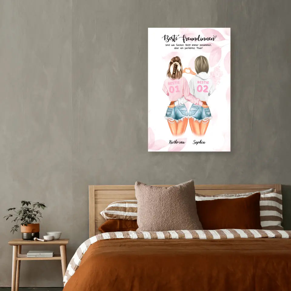 Bester Freund mit Herz Handzeichen Personalisiertes Geschenk - Poster