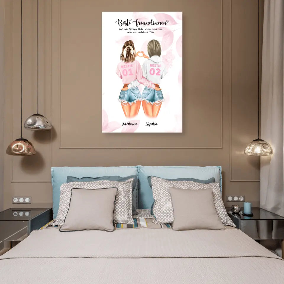 Bester Freund mit Herz Handzeichen Personalisiertes Geschenk - Poster