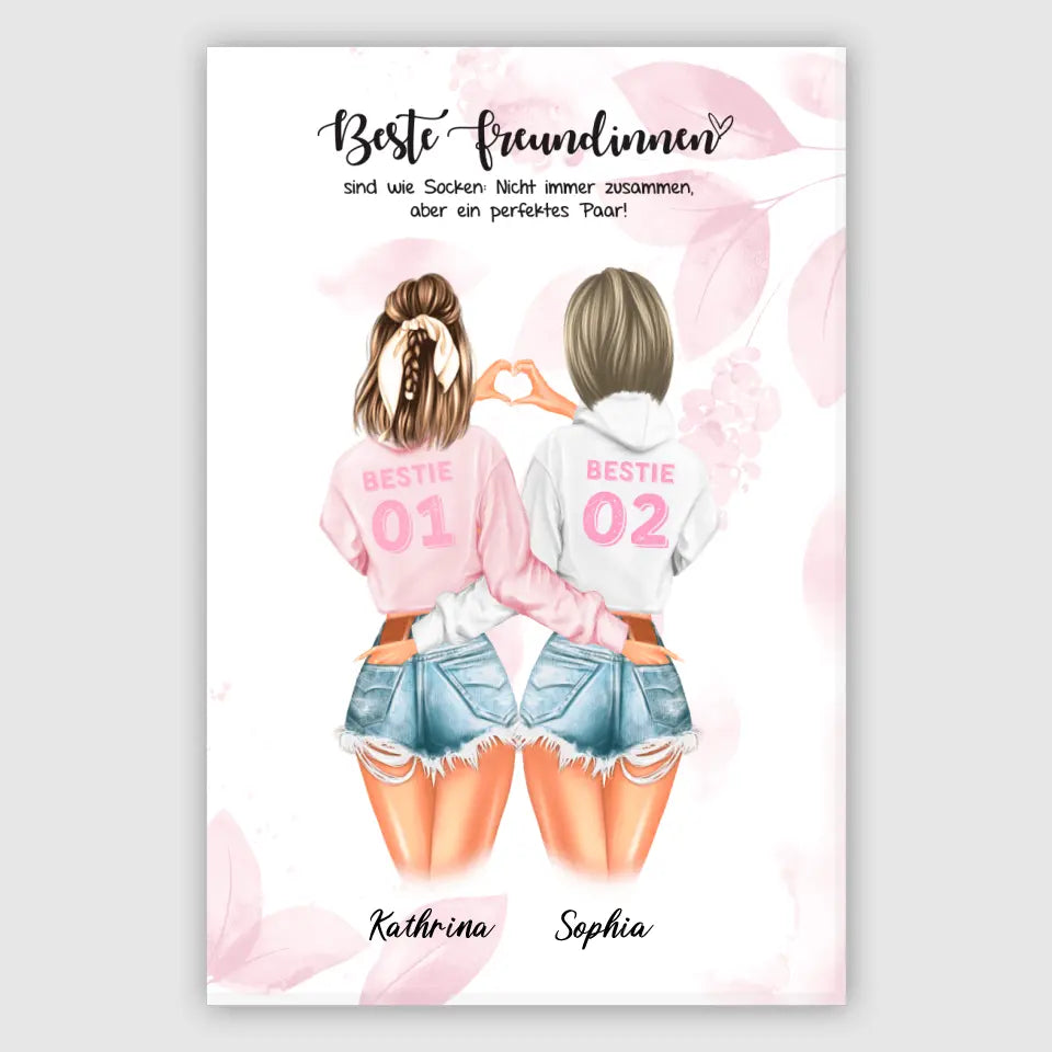 Bester Freund mit Herz Handzeichen Personalisiertes Geschenk - Poster