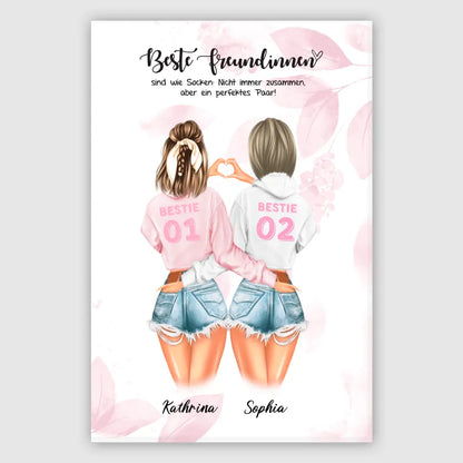 Bester Freund mit Herz Handzeichen Personalisiertes Geschenk - Poster