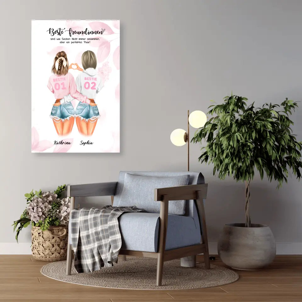 Bester Freund mit Herz Handzeichen Personalisiertes Geschenk - Poster