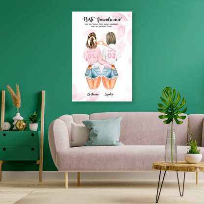 Bester Freund mit Herz Handzeichen Personalisiertes Geschenk - Poster