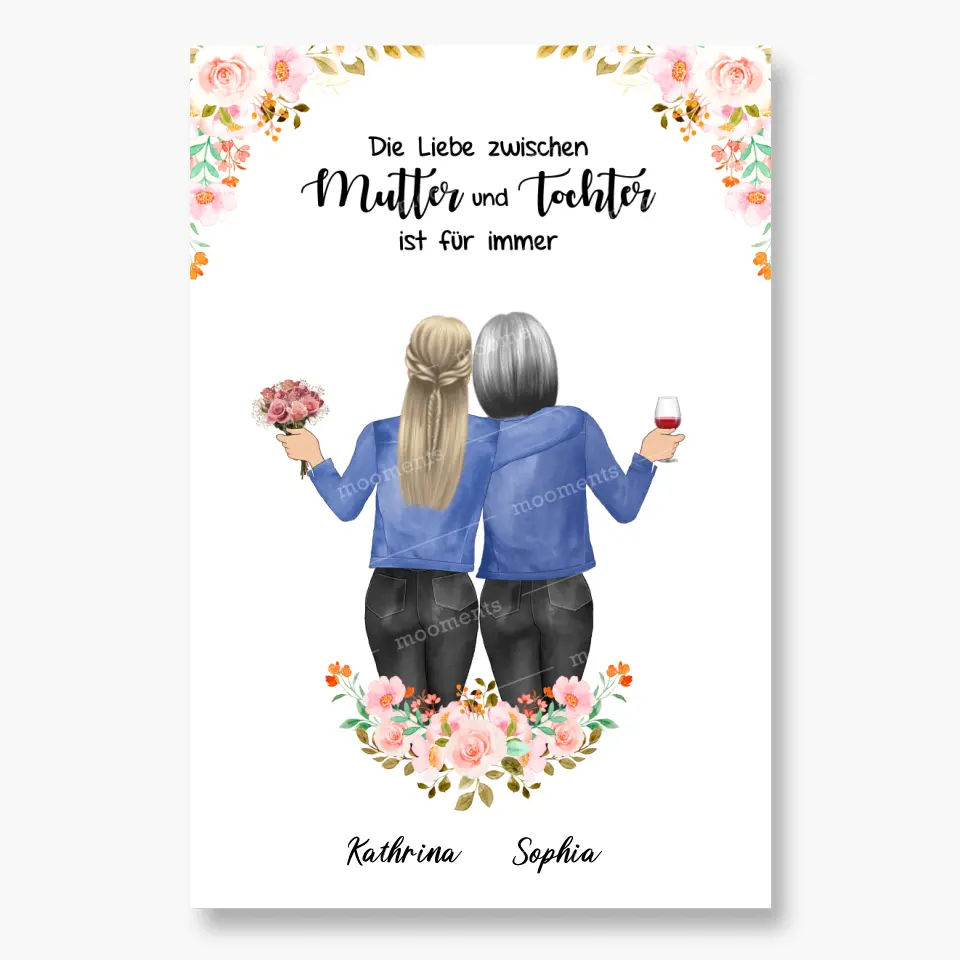 Personalisiertes Geschenk für Mama Floral - Poster