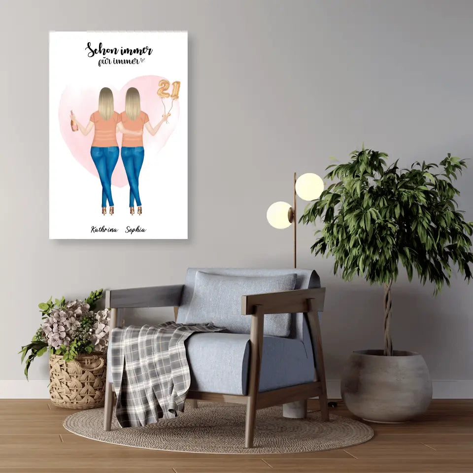 Beste Freundin - Leinwand – mooments
