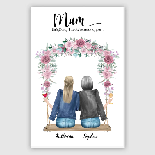 Mama und ihre beiden Töchter - Leinwand
