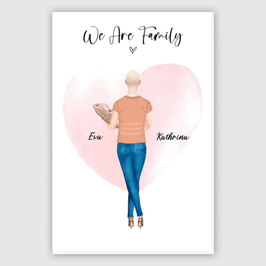 Personalisiertes Geschenk - Mama mit neugeborenem Baby - Leinwand