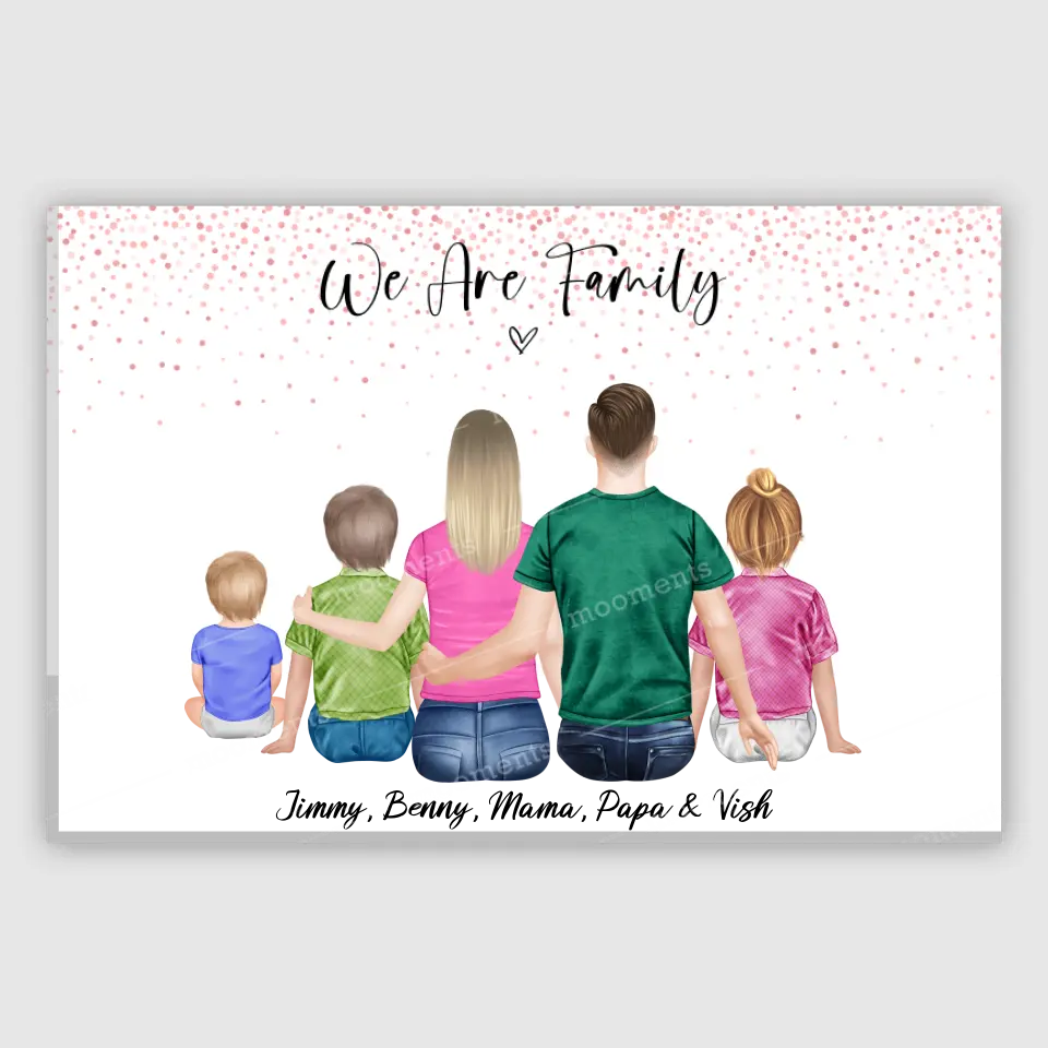 Deine Familie - Personalisiertes Geschenk - Leinwand