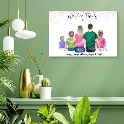 Deine Familie - Personalisiertes Geschenk - Leinwand