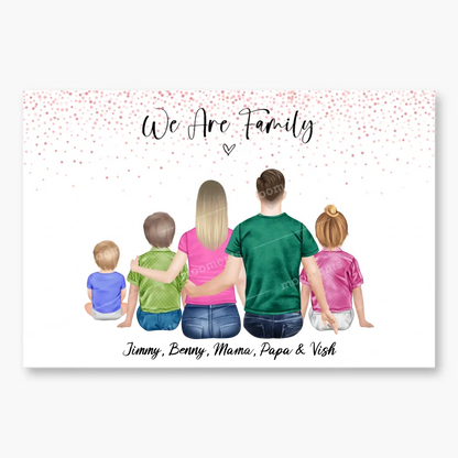 Deine Familie - Personalisiertes Geschenk - Leinwand