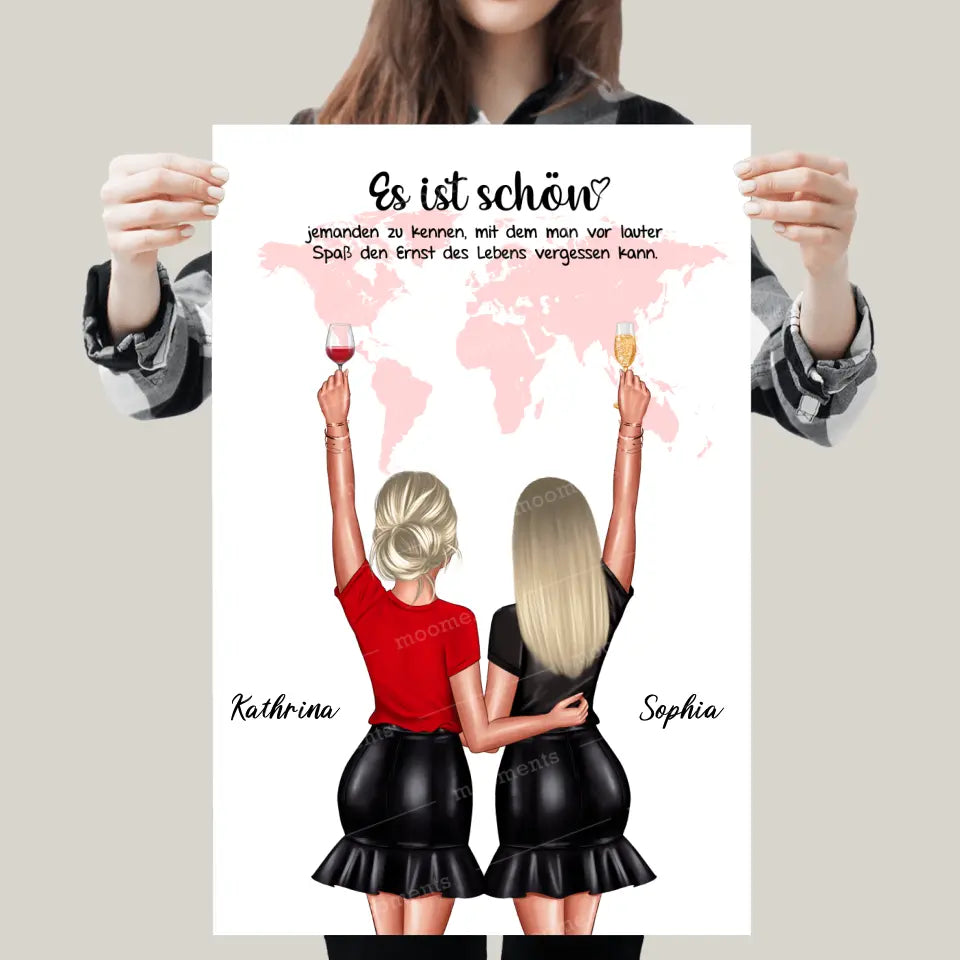Geschenk für die beste Freundin - V3 - Leinwand