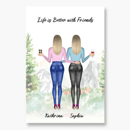 Geschenk für die beste Freundin - Alu-Dibond