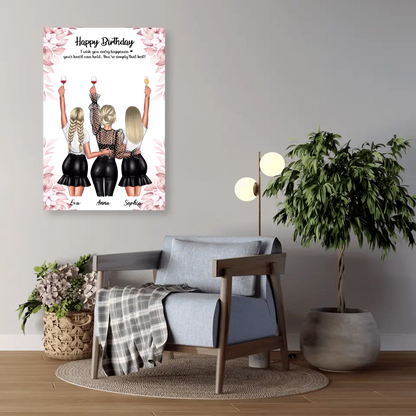 Geschenk ,,3 beste Freundinnen'' - Alu-Dibond
