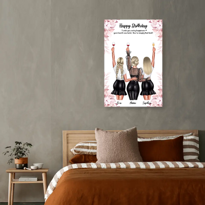 Geschenk ,,3 beste Freundinnen'' - Alu-Dibond