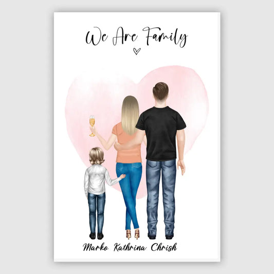 Wir sind Familie - personalisiertes Geschenk - Alu-Dibond