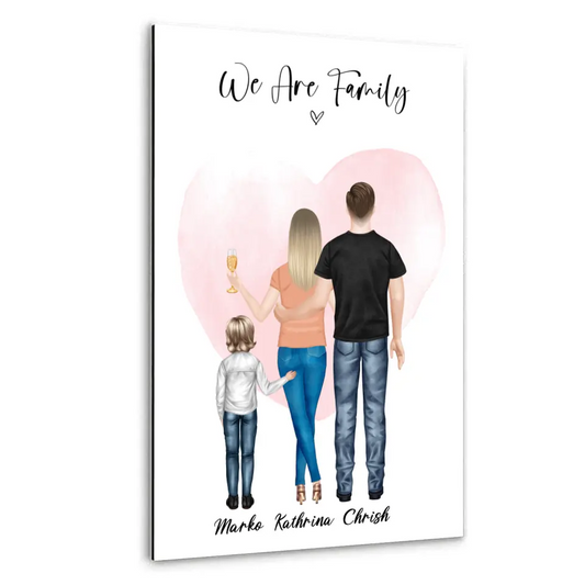 Wir sind Familie - personalisiertes Geschenk - Alu-Dibond