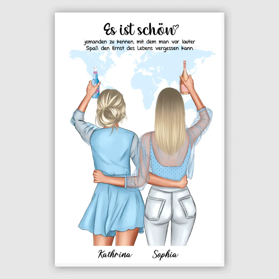 Geschenk Freundinnen für Ferngespräch - Alu-Dibond