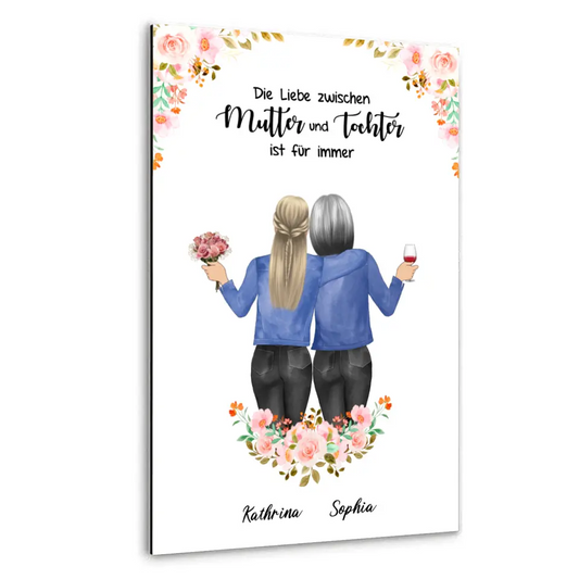 Personalisiertes Geschenk für Mama Floral - Alu-Dibond