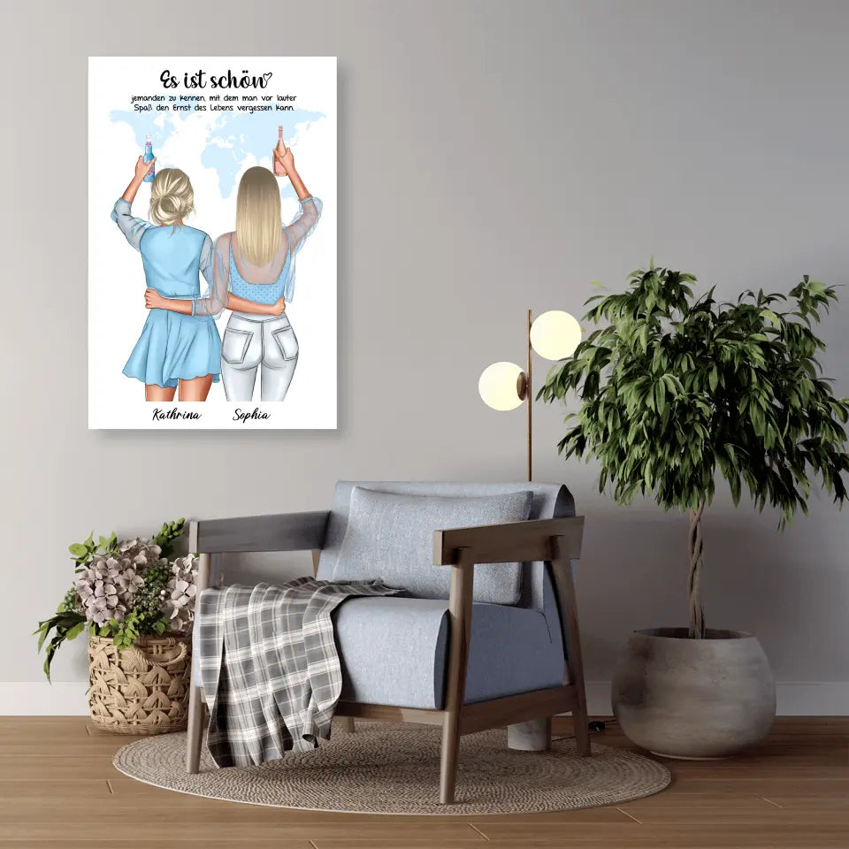 Geschenk Freundinnen für Ferngespräch - Alu-Dibond