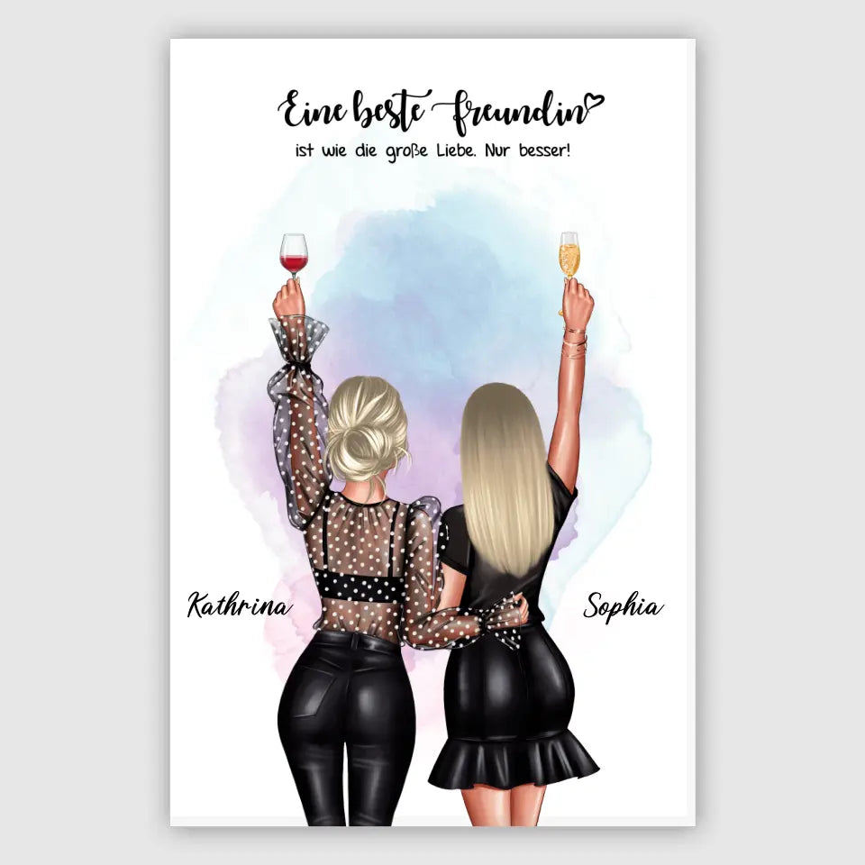 Geschenk für die beste Freundin - V2 - Alu-Dibond