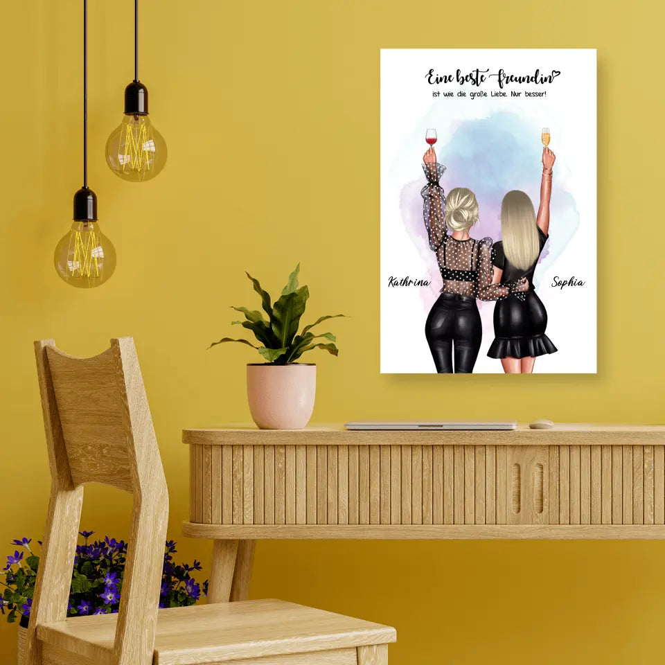 Geschenk für die beste Freundin - V2 - Alu-Dibond