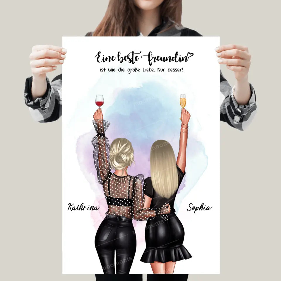 Geschenk für die beste Freundin - V2 - Alu-Dibond